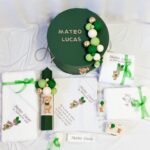 Set Trusou Botez Personalizat Ursulet Verde fagure - imagine 2