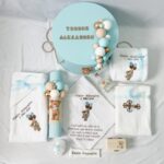 Set Trusou Botez Personalizat Ursulet Bleu fagure - imagine 2