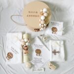 Set Trusou Botez Personalizat Leon bej fagure - imagine 2