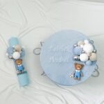 Set Cutie Trusou si Lumanare Catifea Ursulet,lut polimeric - imagine 7