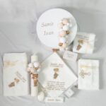 Set Trusou Catifea Ursulet Alb-Bej - imagine 4
