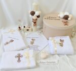 Set Trusou Botez Personalizat Ursulet brown fagure - imagine 3