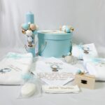 Trusou de botez personalizat cu Ursulet in balon brodat