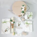 Set Trusou Catifea Ursulet Bej-Olive - imagine 2