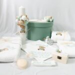 Trusou de botez personalizat cu Ursulet mint brodat