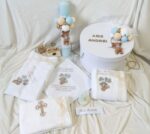 Set Trusou Botez Personalizat Ursulet Bleu parafina - imagine 10