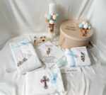 Set Trusou Botez Personalizat Ursulet Bleu parafina - imagine 7