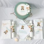 Trusou de botez personalizat cu Ursulet mint brodat - imagine 2