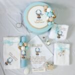 Trusou de botez personalizat cu Ursulet in balon brodat - imagine 2