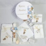 Set Trusou Catifea Ursulet Alb-Blue - imagine 2