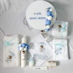 Set Trusou Botez Personalizat Îngeraș alb-albastru - imagine 2