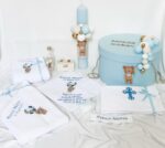 Set Trusou Botez Personalizat Ursulet Bleu parafina - imagine 6